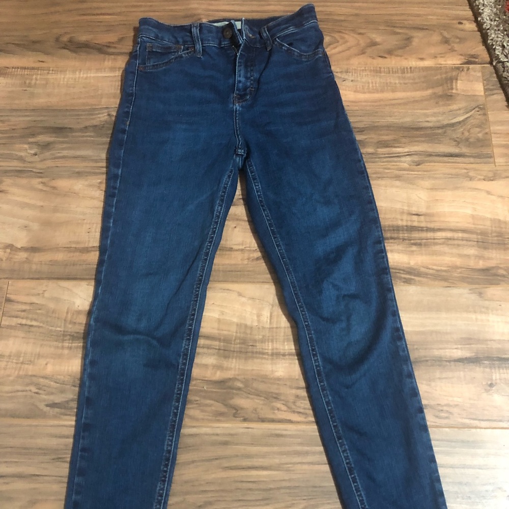 Topshop jaime moto high waisted jeans 26